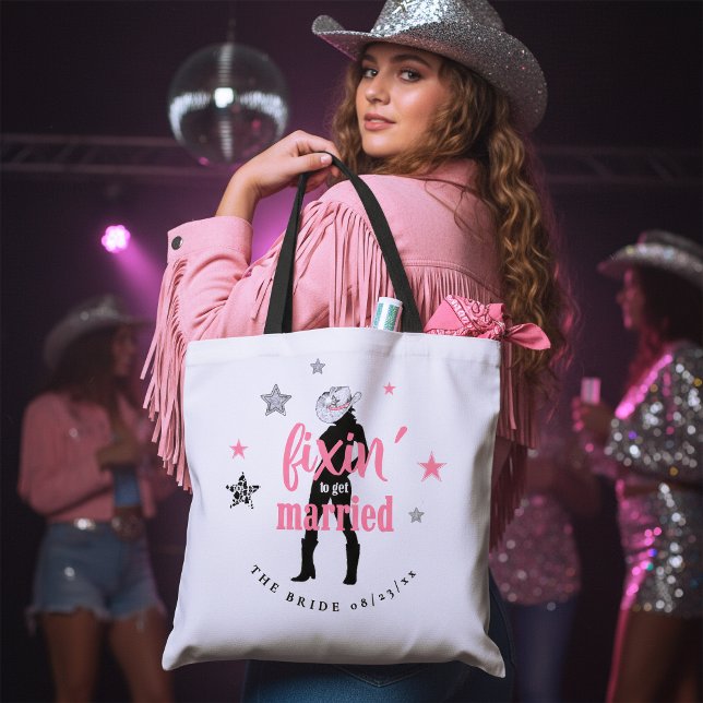 Fixin' The Bride Disco Bachelorette ID925 Tote Bag (Creator Uploaded)