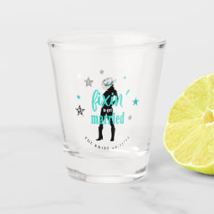 Fixin' The Bride Disco Bachelorette Teal ID925 Shot Glass