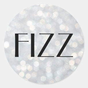 FIZZ on Silver Champagne Bubbles Sticker
