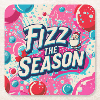 Fizz the Season Playful Christmas Coaster