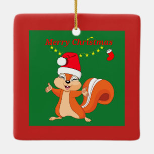 Fizzi at Christmas Ceramic Ornament