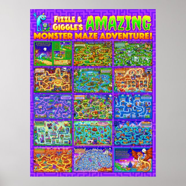 Fizzle & Giggle's Amazing Monster Maze Poster (Front)