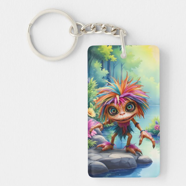 Fizzwiggle the Rainbow Mischief Sprite. Key Ring (Front)