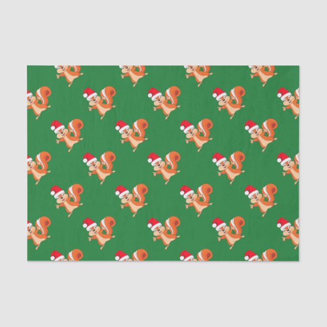 Fizzy the Playful Squirrel at Christmas Tissue Paper (Front)