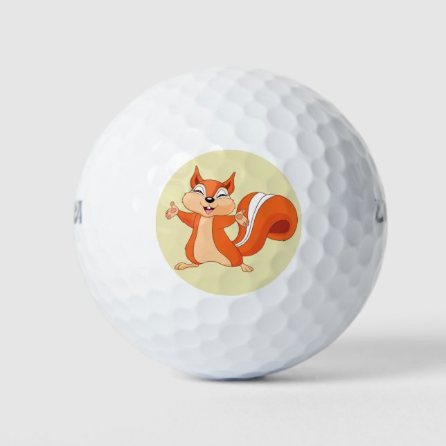 Fizzy the Playful Squirrel Golf Balls (Front)