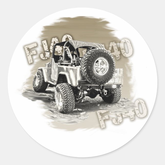 FJ40 CLASSIC ROUND STICKER (Front)