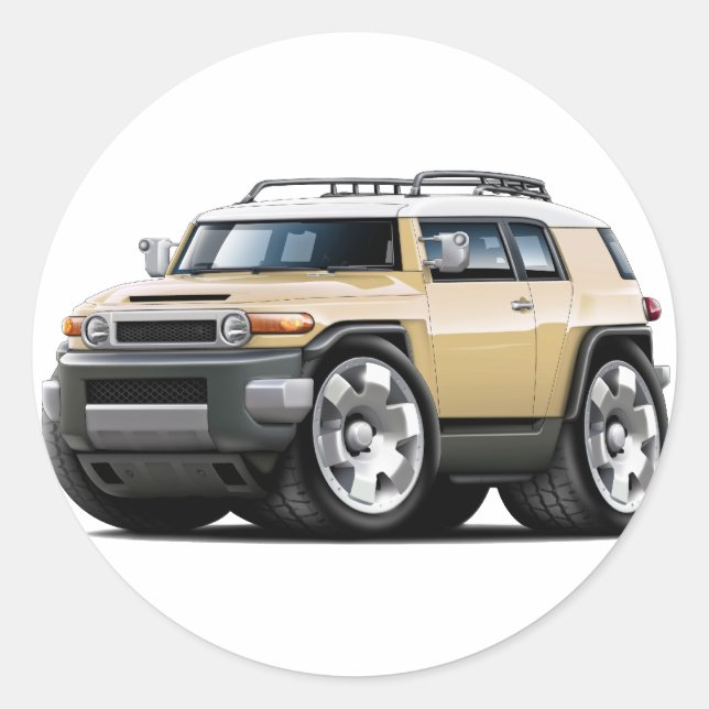 Fj Cruiser Tan Car Classic Round Sticker (Front)