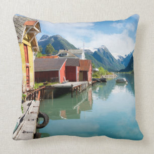 Fjaerlandsfjord fjord landscape in Norway Cushion