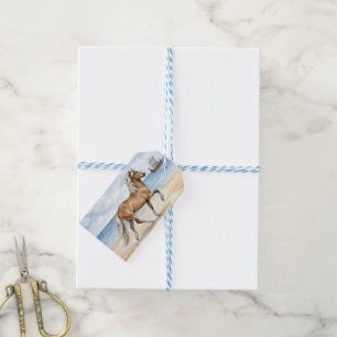 Fjara Icelandic Horse watercolor on the Beach Gift Tags