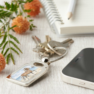 Fjara Icelandic Horse watercolor on the Beach Key Ring
