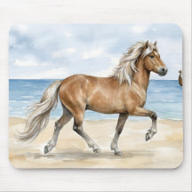 Fjara Icelandic Horse watercolor on the Beach