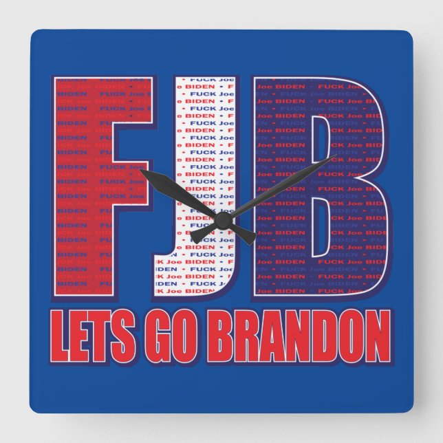 FJB Lets Go Brandon Square Wall Clock (Front)