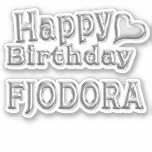 Fjodora Happy Birthday silver Sticker