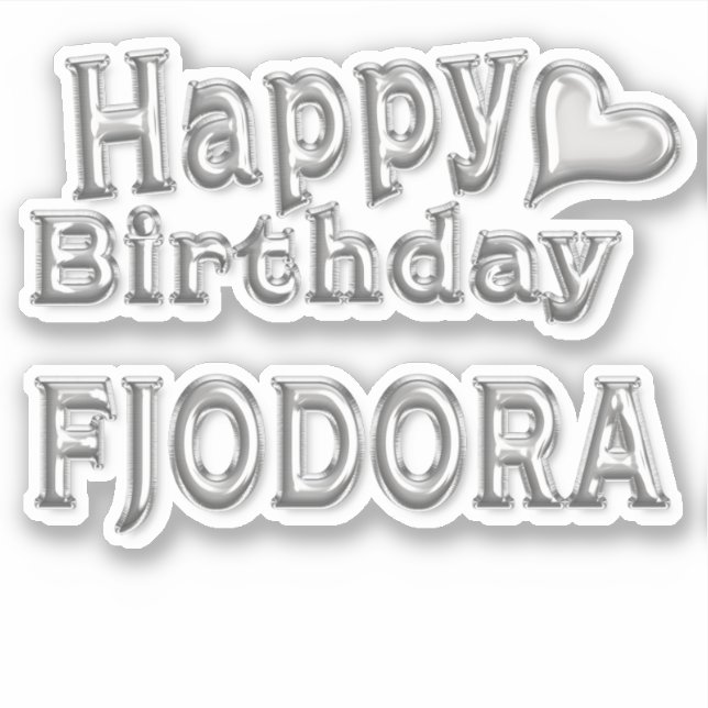 Fjodora Happy Birthday silver Sticker (Front)