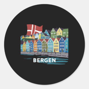 Fjord Bergen Norway Costume Fjords Of Norway Harbo Classic Round Sticker