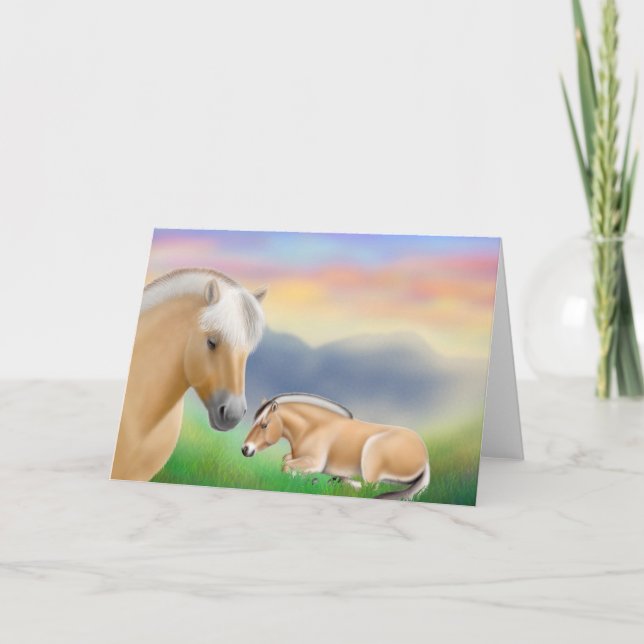 Fjord Horses at Rest Greeting Card (Front)
