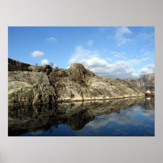 Fjord Reflections 1 Poster