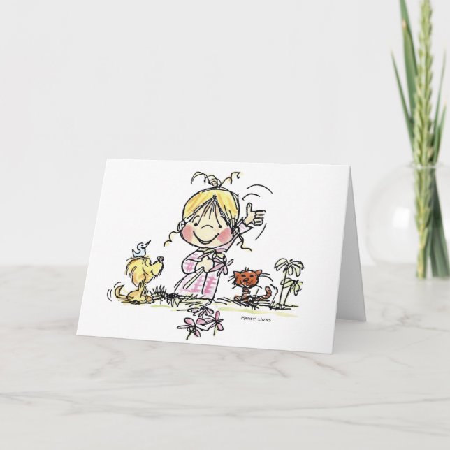 FL-001 Girl Waving Card (Front)
