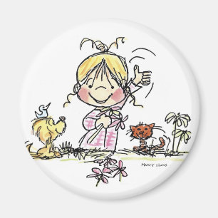 FL-001 Girl Waving Magnet