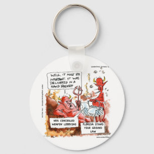 Fl Stand Your Ground Law In Hell Funny Gifts & Tee Key Ring