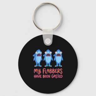 Flabbers have been gasted funny shark meme key ring