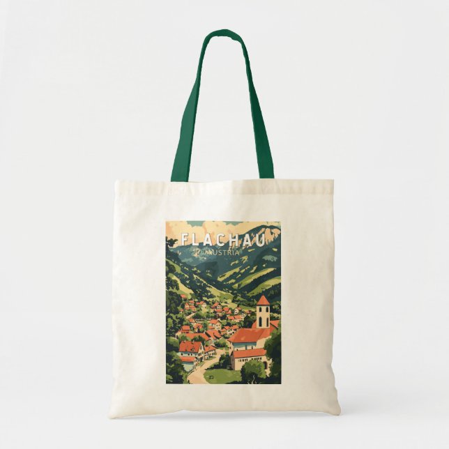 Flachau Austria Illustration Travel Art Vintage Tote Bag (Front)