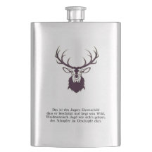 Flachmann with Hirsch "leitmotsg" / Hip flask der