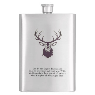 Flachmann with Hirsch "leitmotsg" / Hip flask der