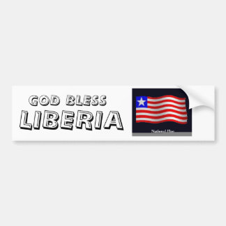 flag3, LIBERIA, GOD BLESS Bumper Sticker