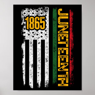 Flag 2024 Black History Vintage 1865 Juneteenth Poster