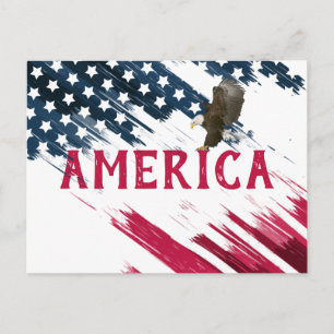 Flag 4th of July BBQ Party Invitation Postcard