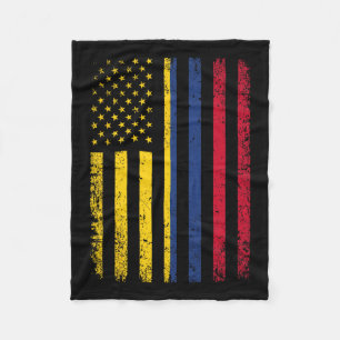 Flag 4th Of July Usa Colombian Flag Fleece Blanket