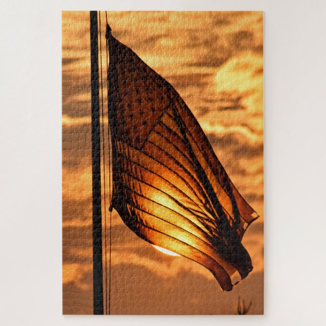 Flag Aglow in the Sunset -20x30 - 1014 pcs. Puzzle (Vertical)