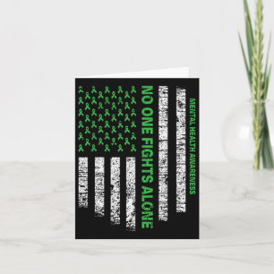 Flag Alone Mental Health Awareness No One Fights Card