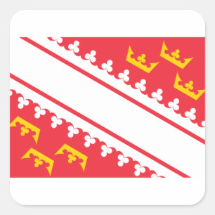 Flag Alsace (France) Drapeau Alsace Flagge Elsass Square Sticker