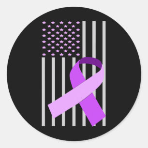 Flag Alzheimerheimer Ribbon Heimer Disease Awarene Classic Round Sticker