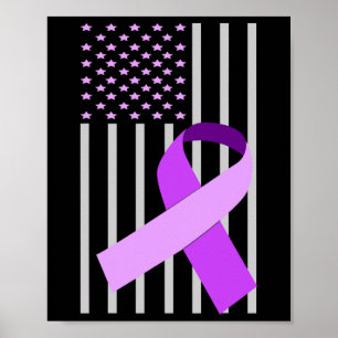 Flag Alzheimerheimer Ribbon Heimer Disease Awarene Poster