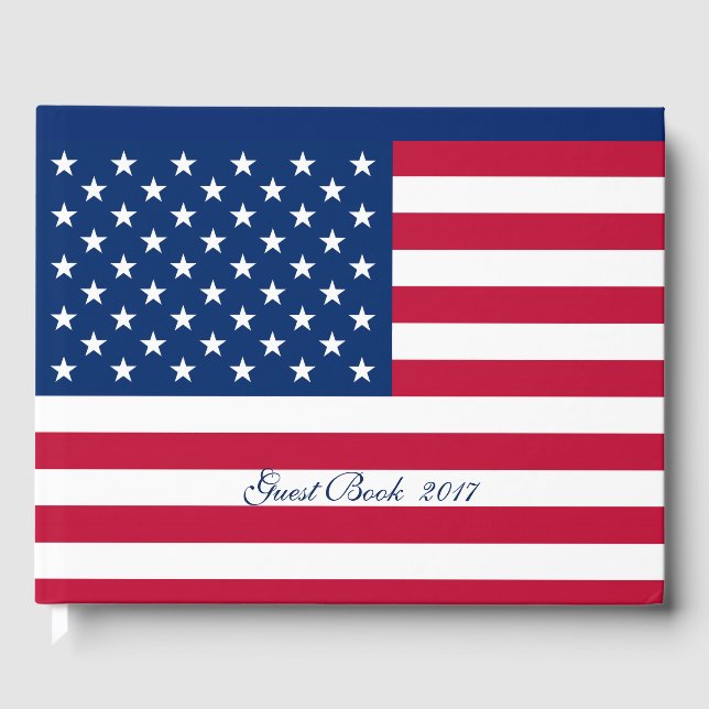 Flag America American country travel Guest Book (Front)