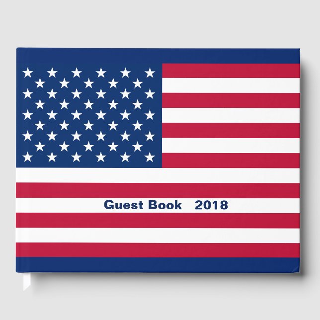 Flag America American country travel Guest Book (Front)