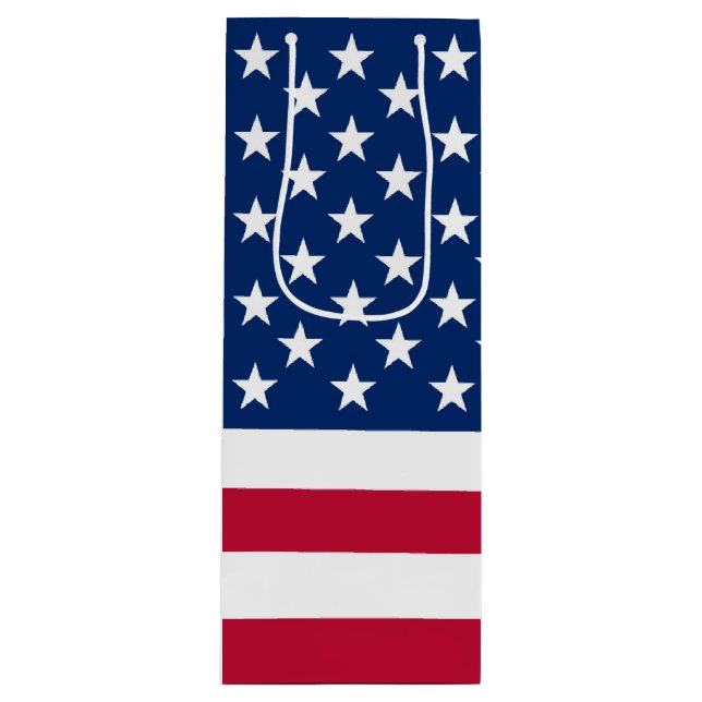 Flag America American country travel Wine Gift Bag (Front)