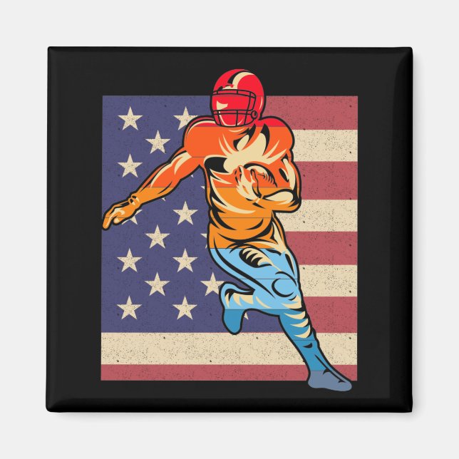 Flag American Football Retro Ball Sports Lover Magnet (Front)