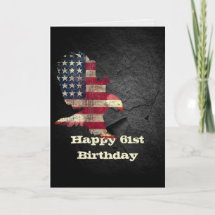 Flag and Bald Eagle for 61st Birthday  Card
