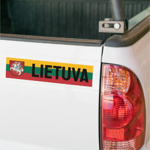 Flag and coat of arms of Lithuania Bumper Sticker