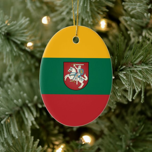 Flag and coat of arms of Lithuania Ceramic Ornament (Tree)