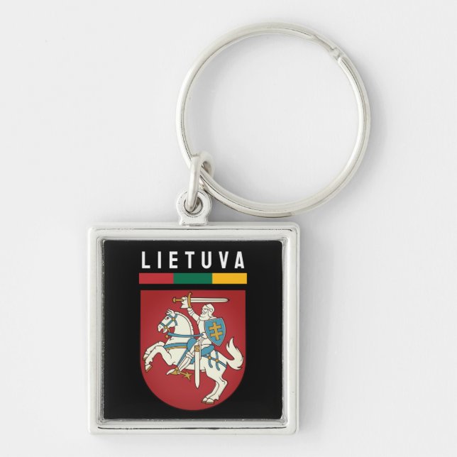 Flag and coat of arms of Lithuania Key Ring (Front)