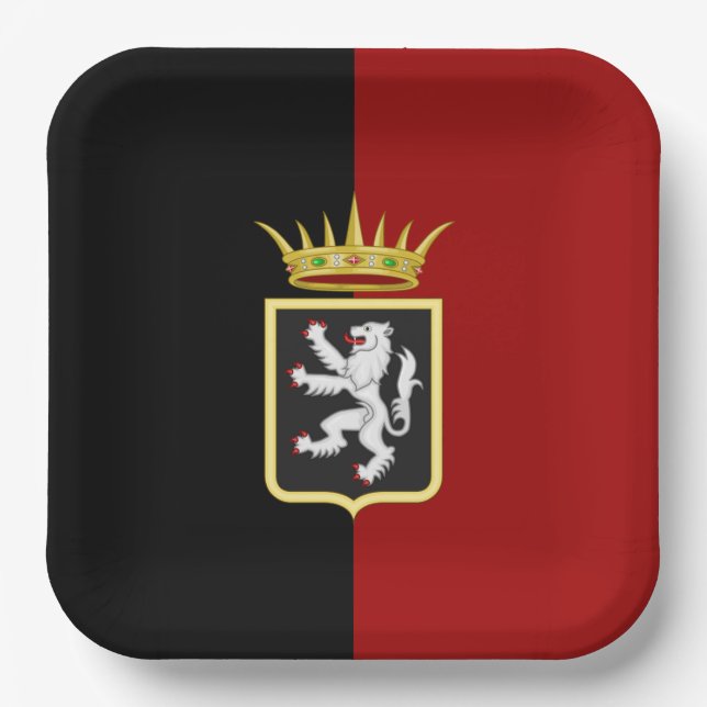 Flag and Coat of arms of Valle d'Aosta (Italy)  Paper Plate (Front)
