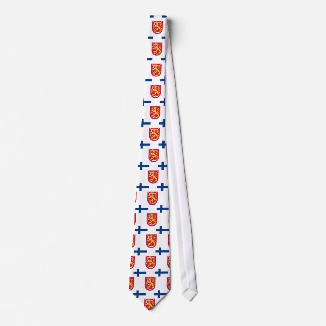 Flag and Crest of Finland Tie (Front)