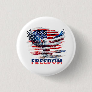 Flag and eagle of the United States.Freedom. 3 Cm Round Badge