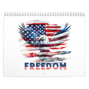 Flag and eagle of the United States.Freedom. Calendar