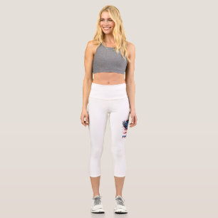 Flag and eagle of the United States.Freedom. Capri Leggings